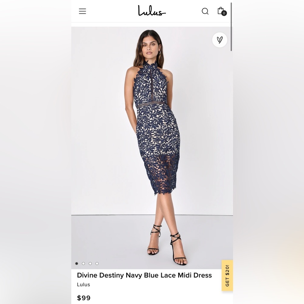 Lulus Divine Destiny Navy Blue Lace Midi Dress